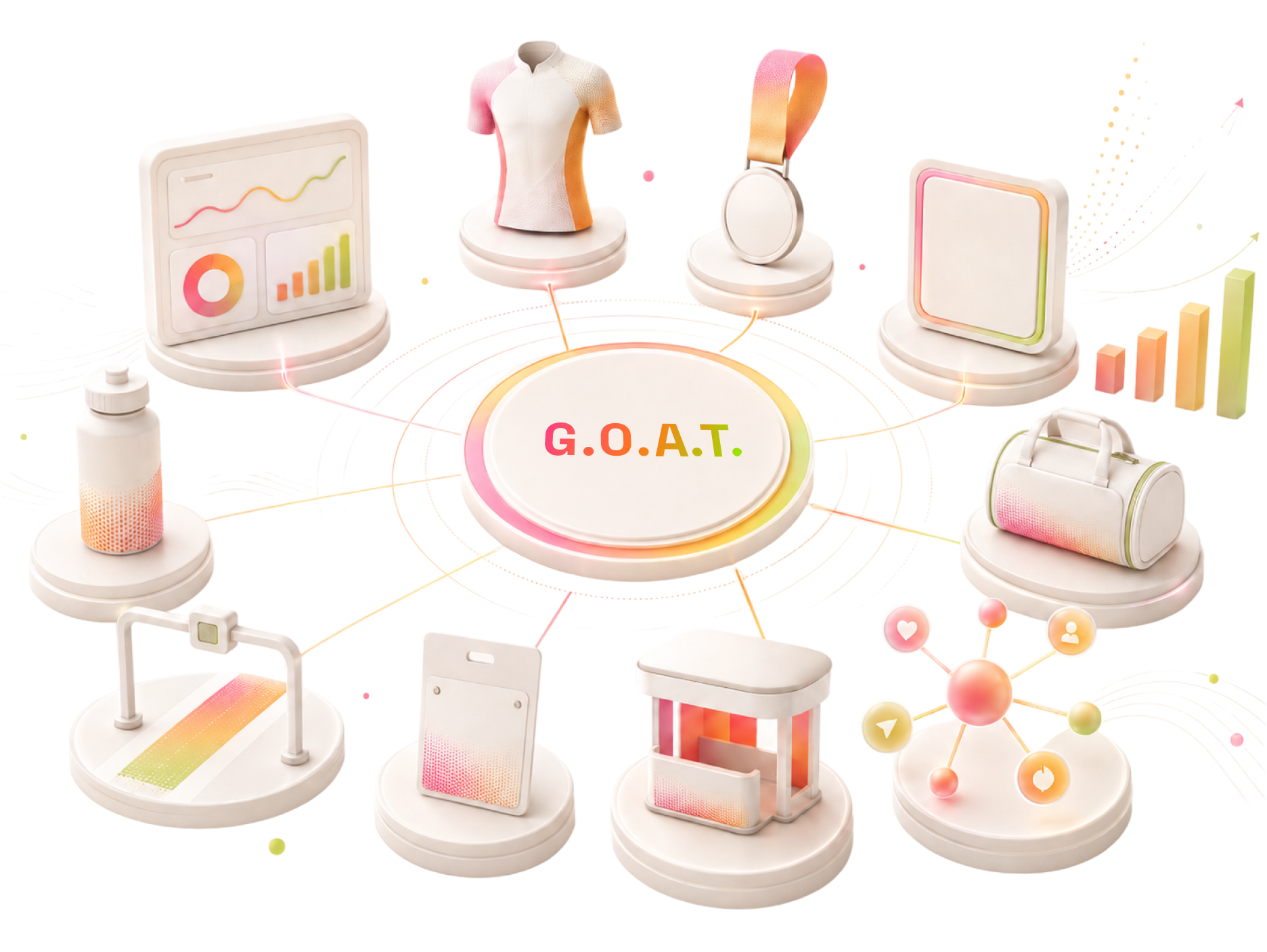 G.O.A.T. brand partnership integration graphic